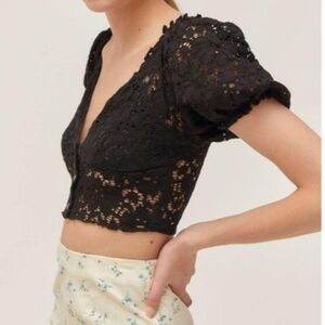 Urban Outfitters Forget Me Not Lace Crop Top